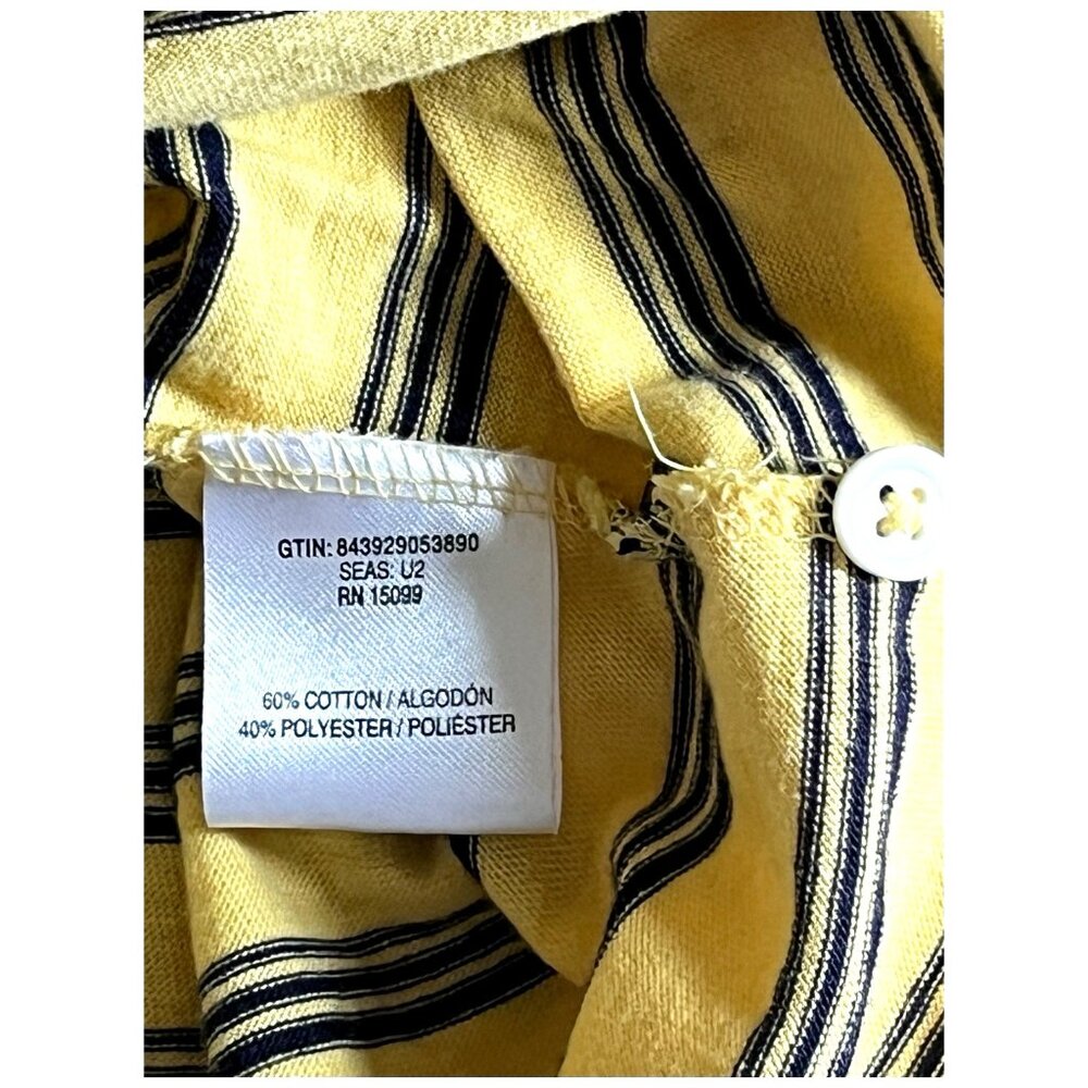 Mens Yellow Striped Polo Short Sleeve Shirt By Covington XXL Cotton Polyester - Picture 7 of 8